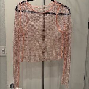 Altar'd State Pink Mesh Blouse